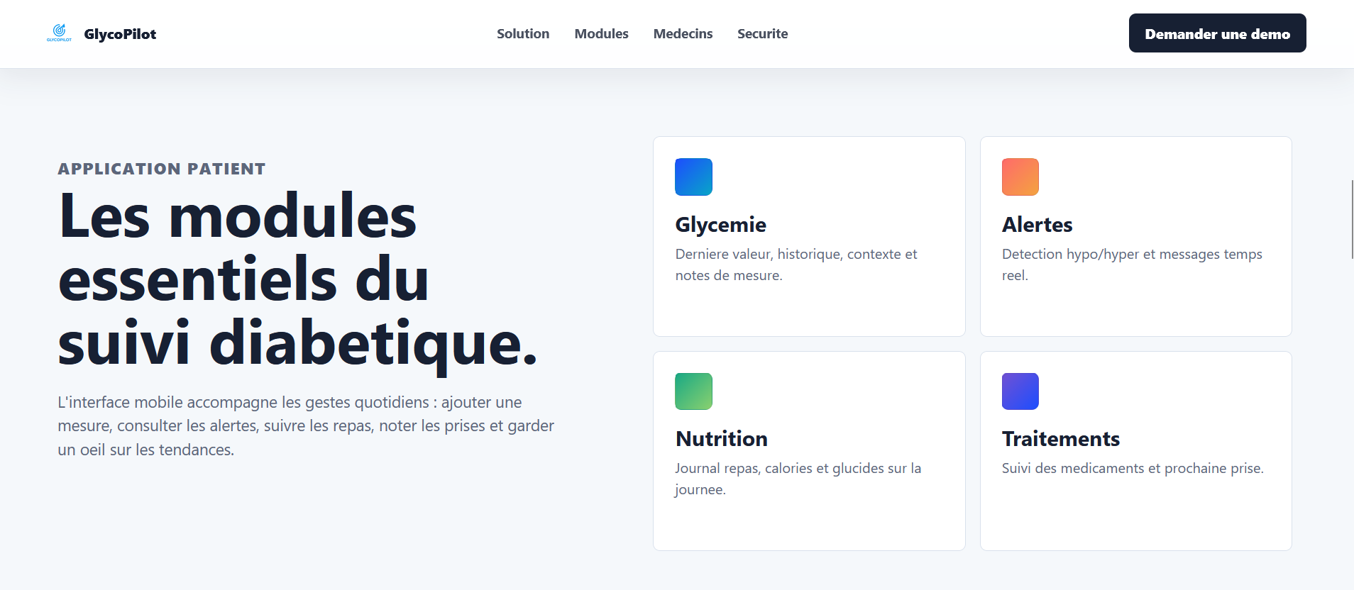 GlycoPilot - aperçu secondaire