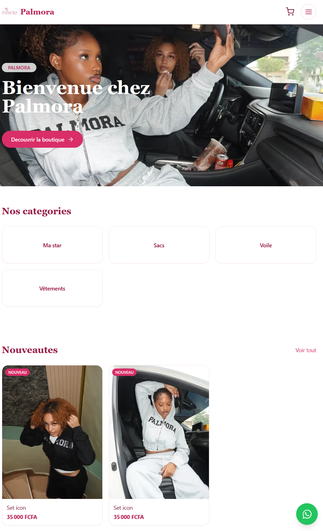 Site Pallmora - aperçu principal